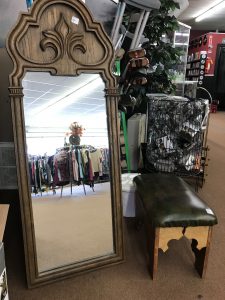 Large wooden mirror STEP on in Thrift Staples